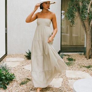 Sabo Skirt Cream Strapless Dress